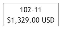 102-11 
$1,329.00 USD